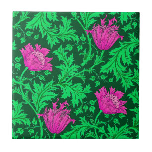 Morris Anemone Pattern, Emerald Green e Fuchsia