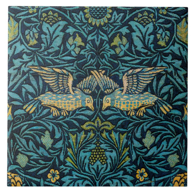 Morris - Padrão Floral de Pássaros Voadores Splici (Frente)