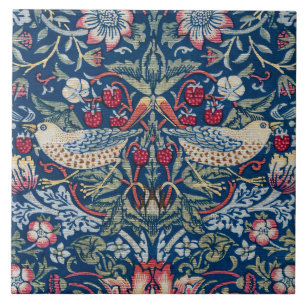 Morris Strawberry Thief Clássico Azul Índigo Fino