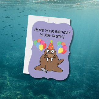 Morsa Fin-tástica com Balões e peixe de aniversári