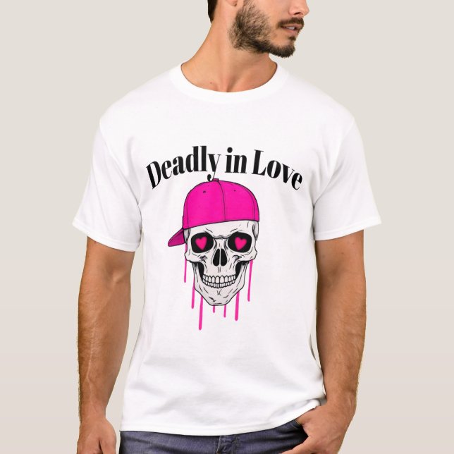 Mortal no Amor Caveira Edgy e Camiseta dos Olhos d (Frente)