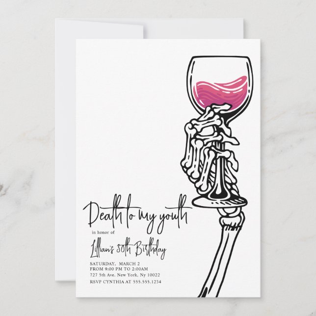 Morte ao Convite de Aniversário para Minha Juventu (Frente)