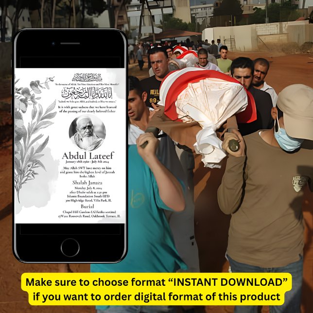 Morte Muçulmana Anúncio de Male Janaza Prayer (Criador carregado)