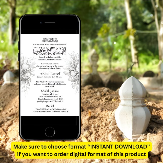 Morte Muçulmana Anúncio de Male Janaza Prayer (Criador carregado)