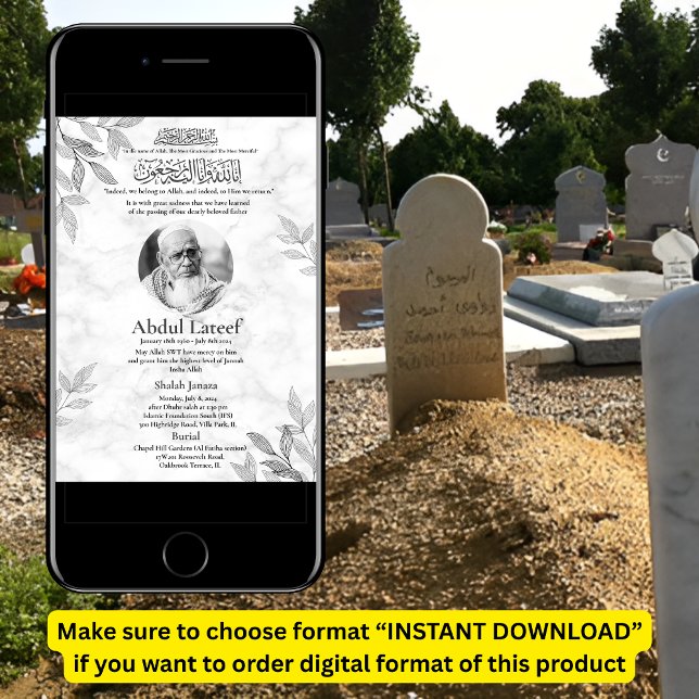 Morte Muçulmana Anúncio de Male Janaza Prayer (Criador carregado)