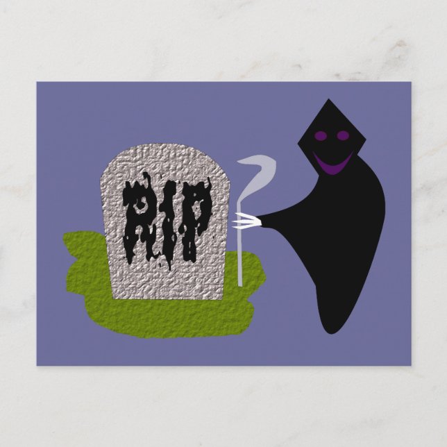 Morte no Cemitério Cartão Postal de Halloween (Frente)