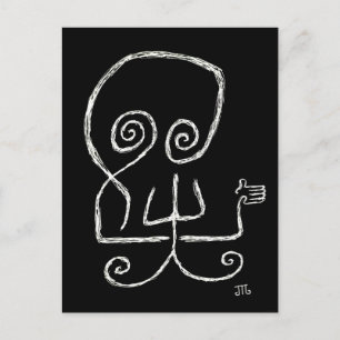 "Morte Odeia Despedidas" (Preto) - Cartão postal