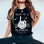 Morte Personalizada De Um Festa De Noiva Bachelore<br><div class="desc">Celebre o seu lado assustador com a nossa morte personalizada de uma camisa de três-blendas do partido Bachelorette. Ideal para uma festa de solteira com tema de Halloween, esta camisa adiciona um toque dramático de elegância gótica às suas festividades. A design de "Noiva ou Morte", combinada com detalhes personalizáveis, faz...</div>