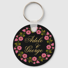 Mortes Florais Rosa | Chaveiro de Casamento