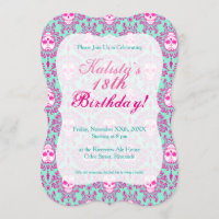 Morto Damask - Chic Sugar Skull - Convites Persona