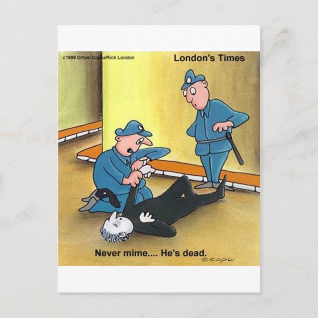 Morto Mime Camisetas Engraçadas Cartões De Lâmpada (Frente)