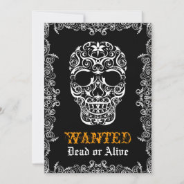 Morto ou Convite Crânio Vivo de Halloween