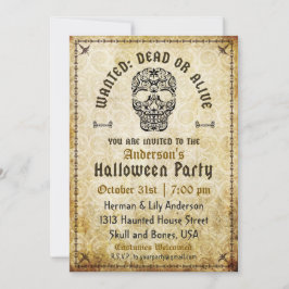 Morto ou Convite Crânio Vivo de Halloween
