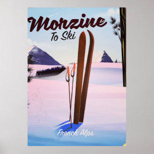 Morzine, poster de esqui francês Alps