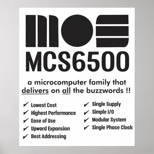 MOS 6500 Family of Microprocessors Poster (Frente)