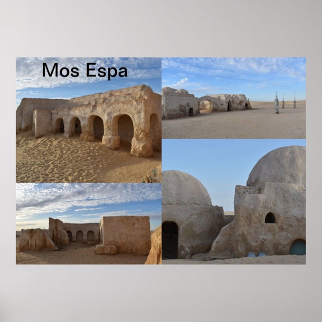 Mos Espa no planeta Tatooine Poster (Frente)