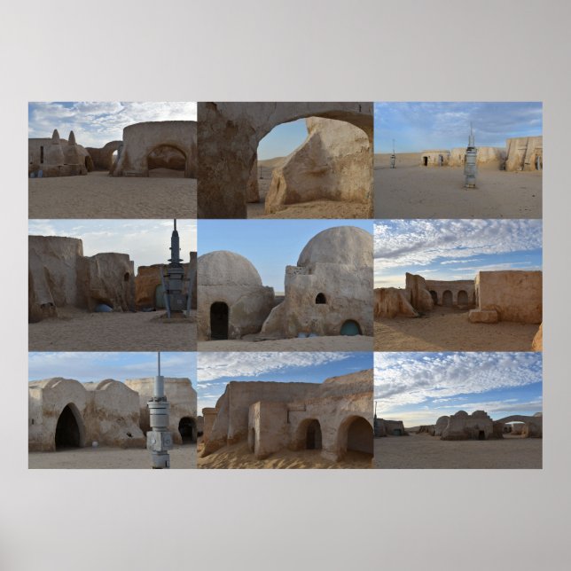 Mos Espa no planeta Tatooine Poster (Frente)