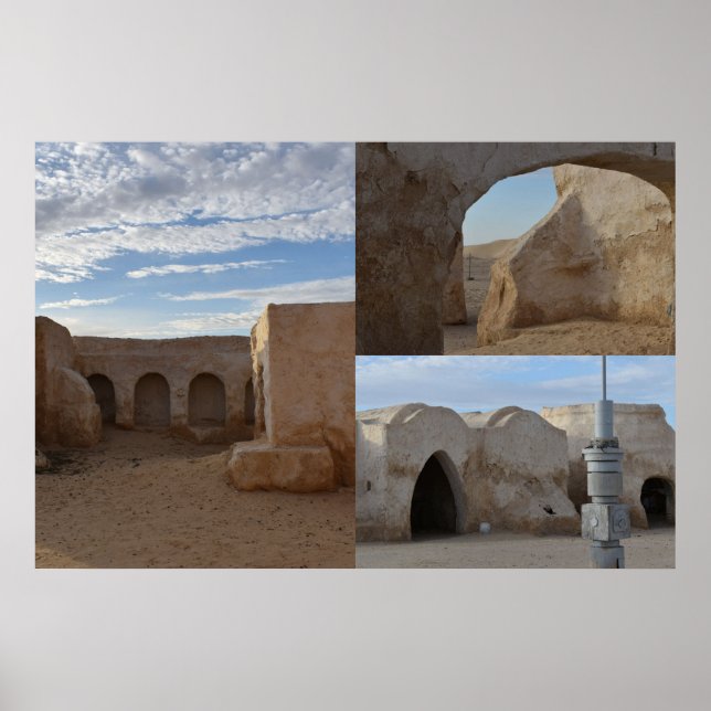 Mos Espa no planeta Tatooine Poster (Frente)