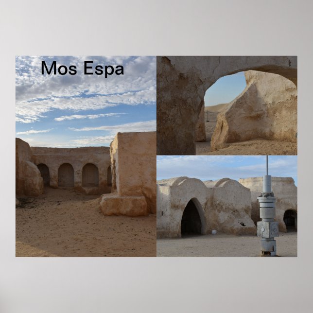 Mos Espa no planeta Tatooine Poster (Frente)