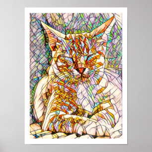 Mosaic Cat Poster