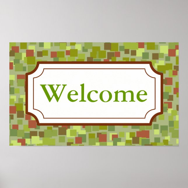 Mosaic  Welcome Sign Poster (Frente)
