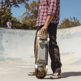 Mosaico 3D Skateboard - Luxo Geométrico Brilhante