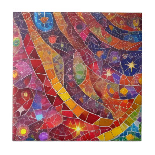 Mosaico Abstrato espiritual vermelho