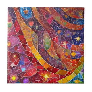 Mosaico Abstrato espiritual vermelho