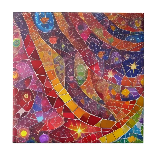 Mosaico Abstrato espiritual vermelho (Frente)