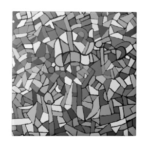 Mosaico abstrato preto e branco