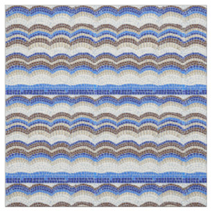 Mosaico azul tecido de algodão penteado