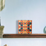 Mosaico Boêmico marroquino Vermelho Azul Laranja G<br><div class="desc">Design decorativo vibrante moderno com um padrão sem soldadura feito de formas geométricas em vermelho,  azul escuro,  laranja e amarelo.</div>