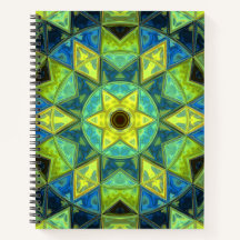 Mosaico Caleidoscópio Flor Amarelo e Azul