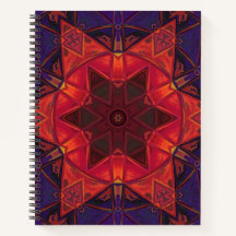 Mosaico Caleidoscópio Flor Vermelho e Roxo