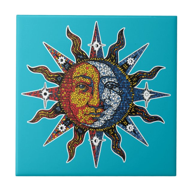 Mosaico celestial Sun e lua (Frente)