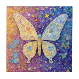 Mosaico Colorido Bonito com Borboleta Arco-Íris