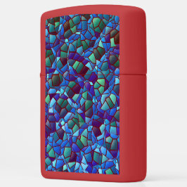 Mosaico, de azul lilás fumado ou salgado e verde