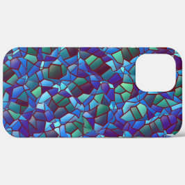 Mosaico, de azul lilás fumado ou salgado e verde