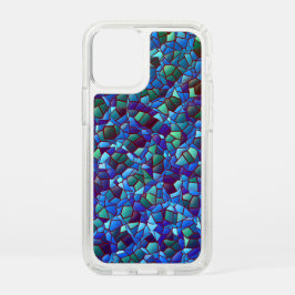 Mosaico, de azul lilás fumado ou salgado e verde