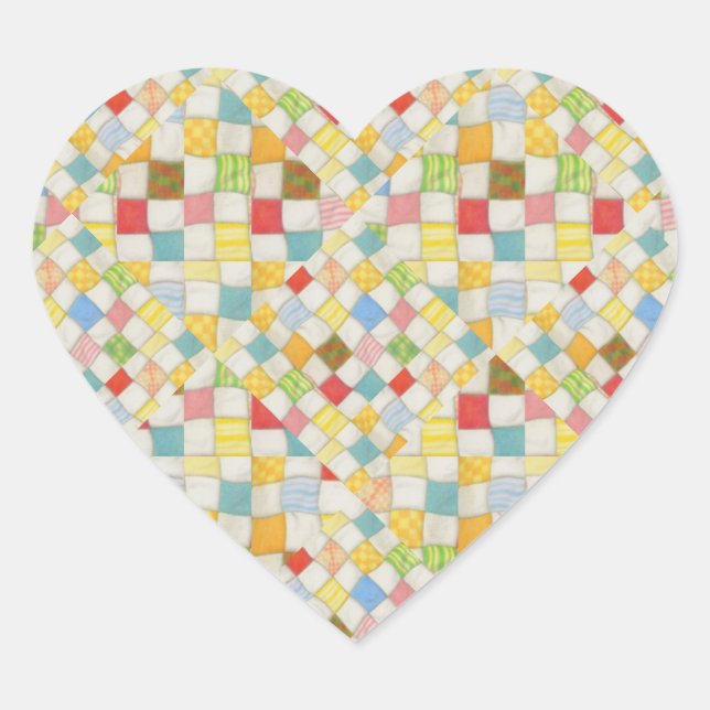 MOSAICO DE COLCHA Adesivos de Coração (Frente)