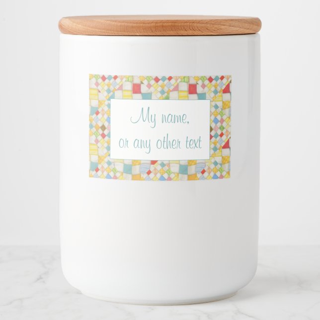 MOSAICO DE COLCHA Etiqueta 2"x3" / Horizontal (Frente)