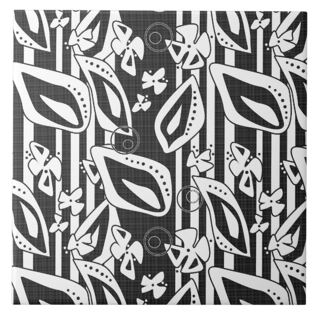 mosaico de decoração branco preto abstrato moderno (Frente)