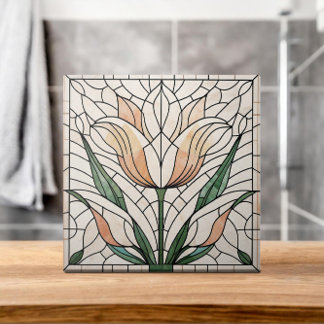 Mosaico de flor de tulipa - Pastéis