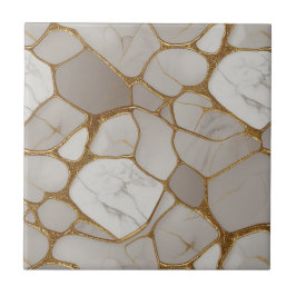 Mosaico de Mármore Dourado Luxuoso - Original Eleg