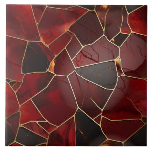 Mosaico de Mármore Dourado Vermelho, Ilustração Di