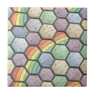 Mosaico de Mel de Chuva de Cores – Azulejo Hexagon