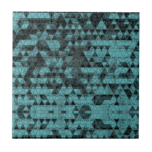 Mosaico de triângulo preto e branco