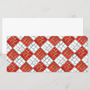 MOSAICO DE VERIFICAÇÃO VERMELHA 4x9 Cartão Plano /