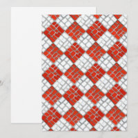 MOSAICO DE VERIFICAÇÃO VERMELHA 5.5x7.5 Cartão Pla