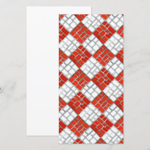 MOSAICO DE VERIFICAÇÃO VERMELHA Cartão Plano 8x4 /